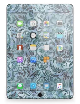image-Blue-Green Damask Watercolor Pattern Full Body Skin for the iPad Pro
