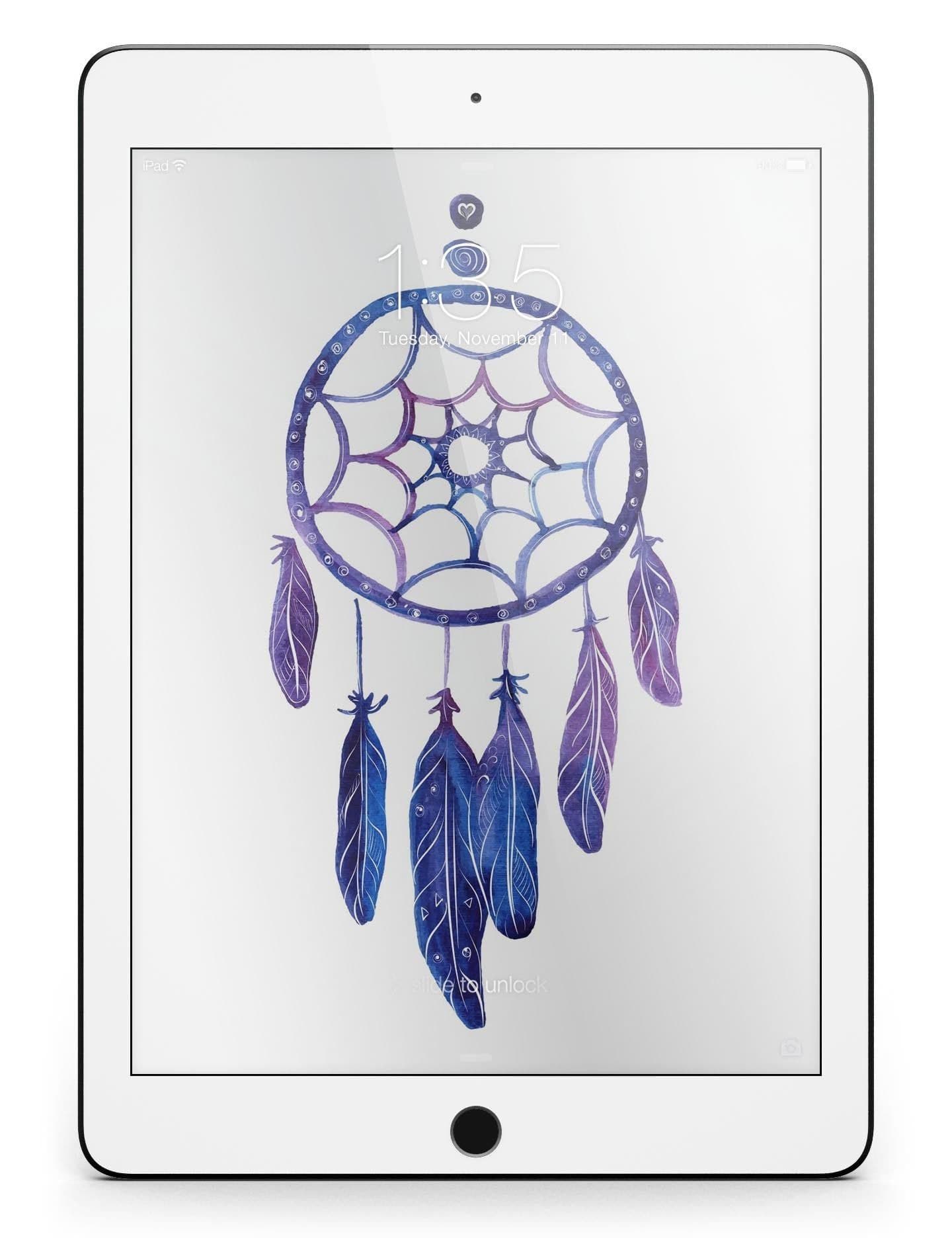 image-Blue & Purple Watercolor Dreamcatcher Full Body Skin for the iPad Pro