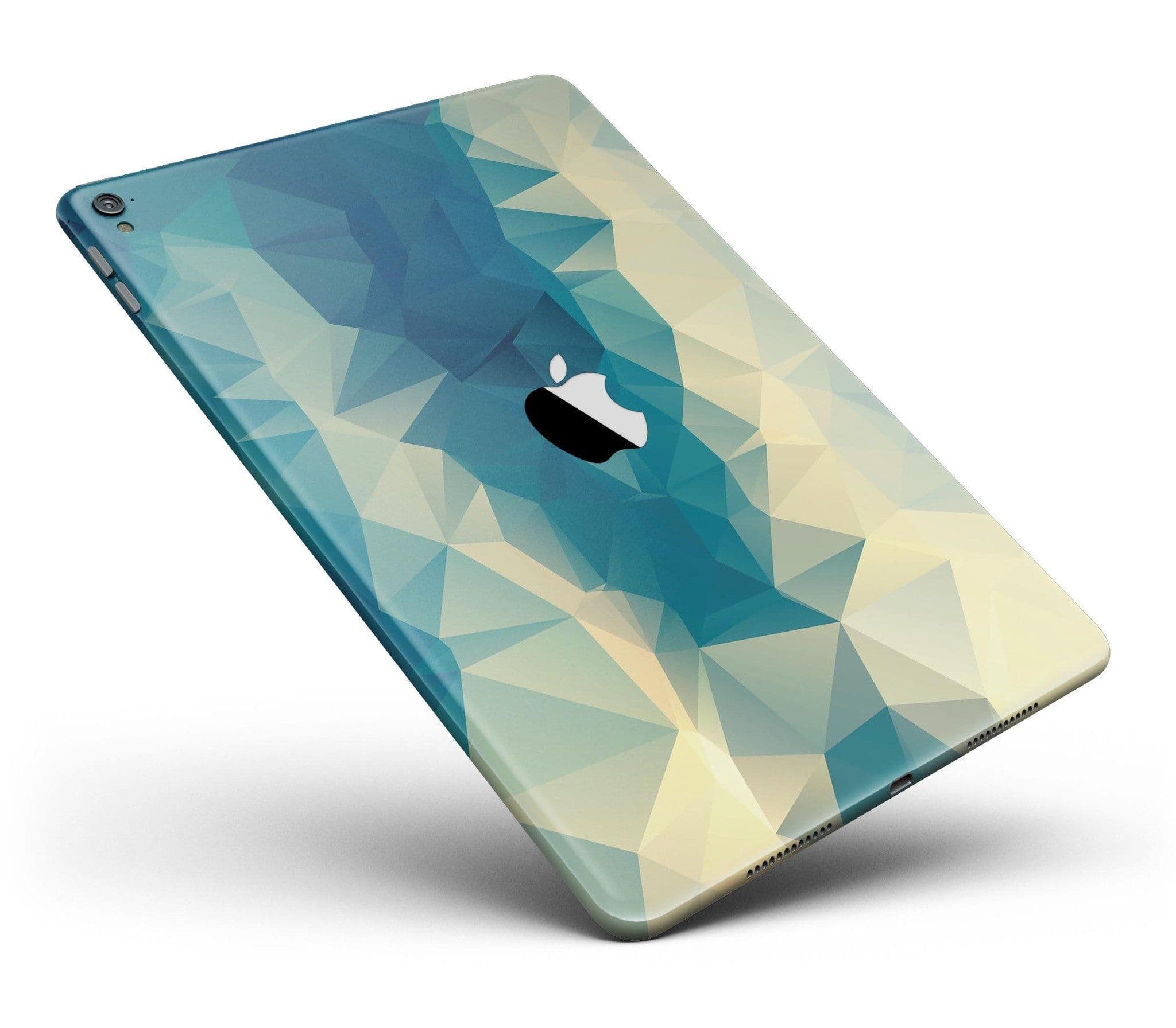 image-Abstract Aqua and Gold Geometric Shapes Full Body Skin for the iPad