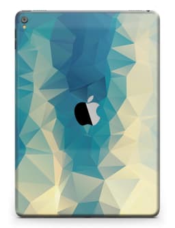 image-Abstract Aqua and Gold Geometric Shapes Full Body Skin for the iPad