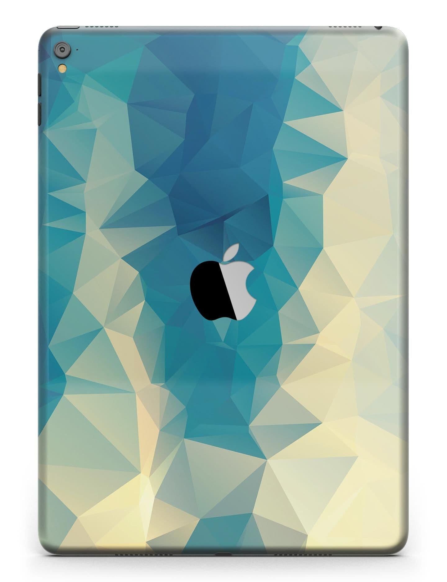 image-Abstract Aqua and Gold Geometric Shapes Full Body Skin for the iPad