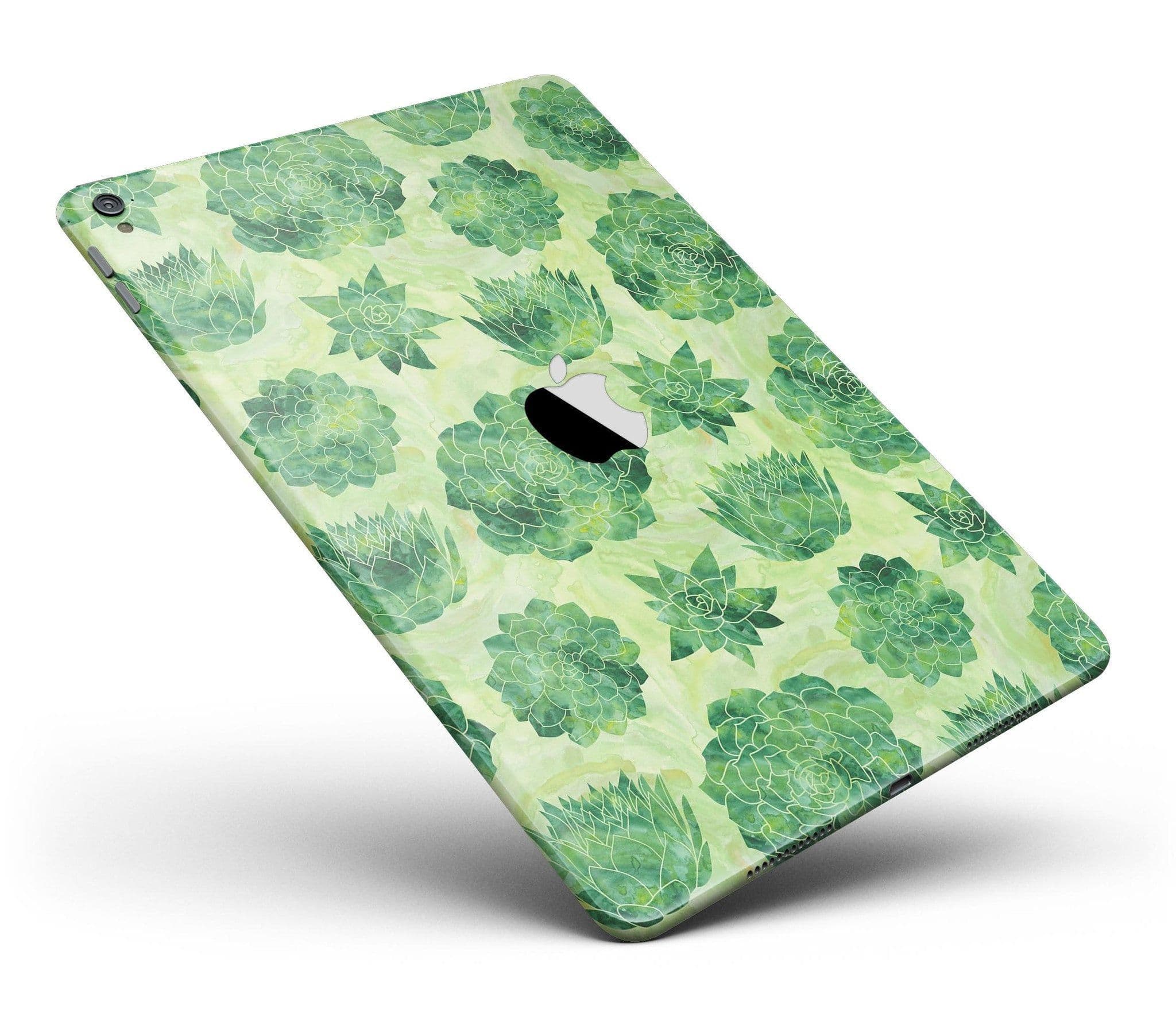 image-Green Floral Succulents Full Body Skin for the iPad Pro (12.9" or 9.7"