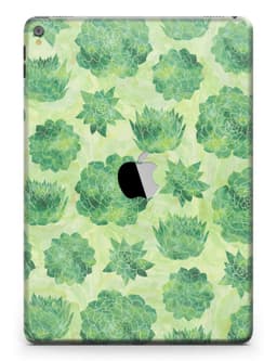 image-Green Floral Succulents Full Body Skin for the iPad Pro (12.9" or 9.7"