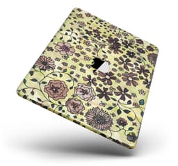 image-Floral Pattern on Yellow Watercolor Full Body Skin for the iPad Pro