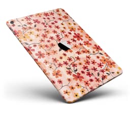 image-Flowers with Stems over Orange Watercolor Full Body Skin for the iPad