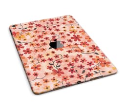 image-Flowers with Stems over Orange Watercolor Full Body Skin for the iPad