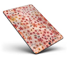 image-Flowers with Stems over Orange Watercolor Full Body Skin for the iPad