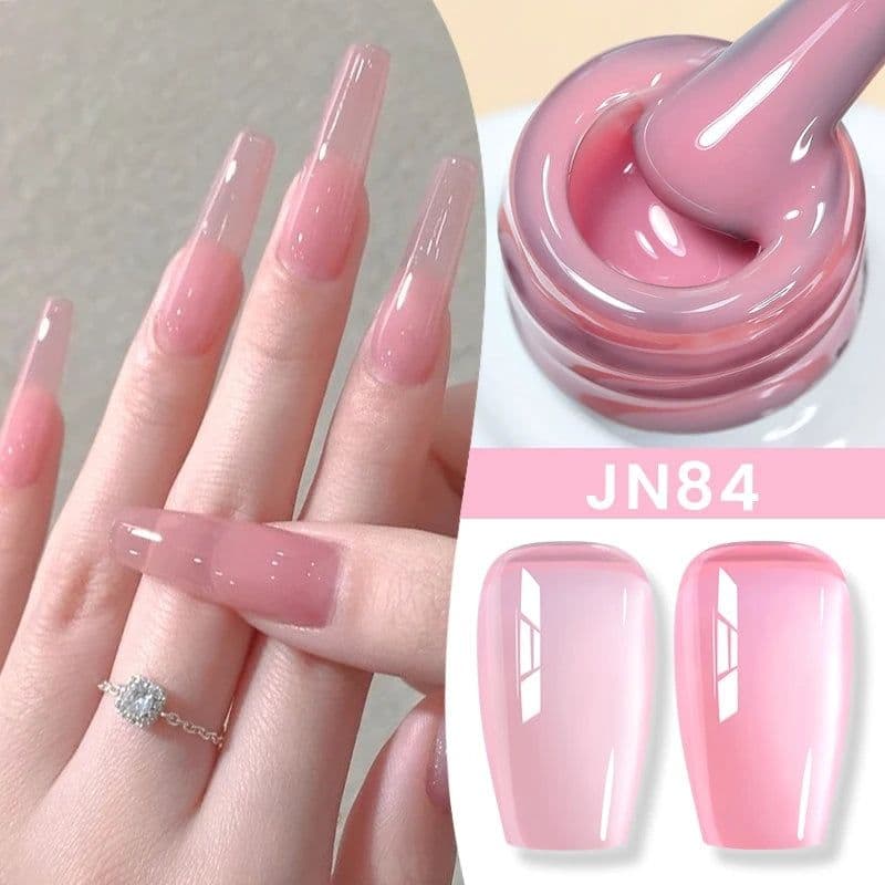 image-BORN PRETTY Milky White Jelly Nude Gel Nail Polish 10ml White Translucent Soak Off Gel Vernis Semi Permanent Need UV Light Cure