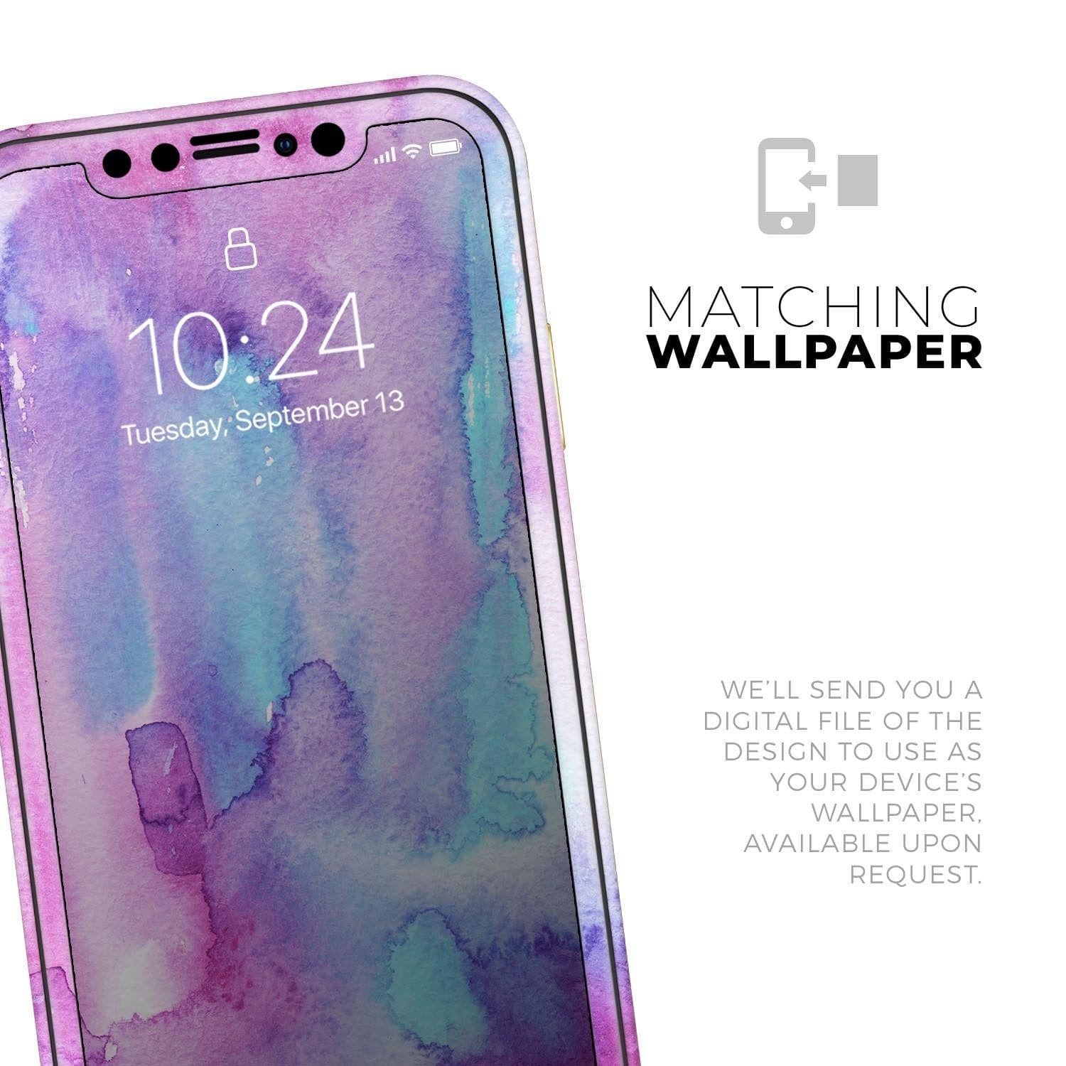 image-Blue and Pinkish Absorbed Watercolor Texture - Skin-Kit compatible