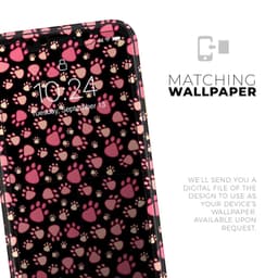 image-Pink Paw Prints on Black // Skin-Kit compatible with the Apple iPhone
