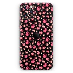 image-Pink Paw Prints on Black // Skin-Kit compatible with the Apple iPhone