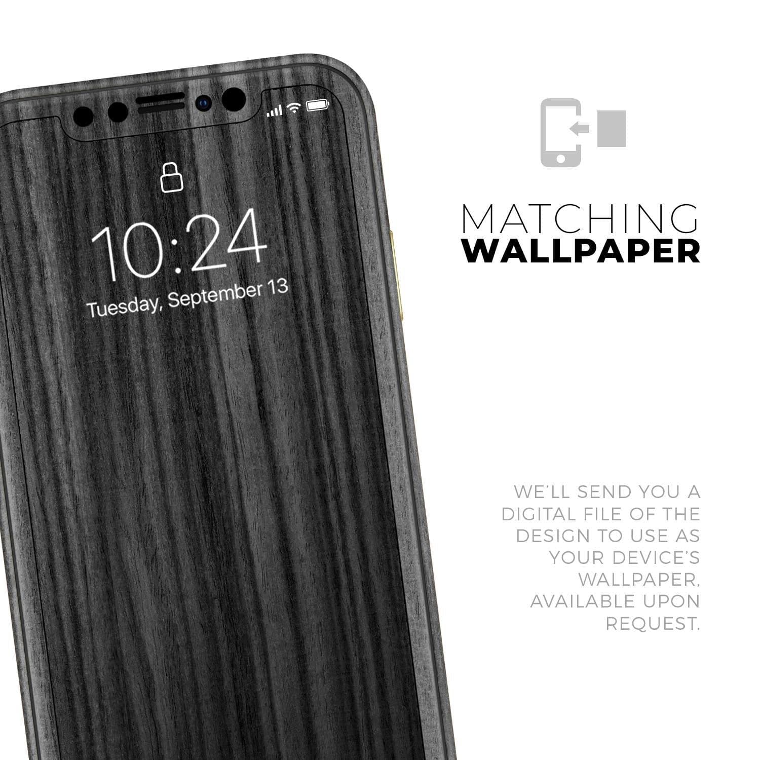 image-Dark Ebony Woodgrain - Skin-Kit compatible with the Apple iPhone 13,