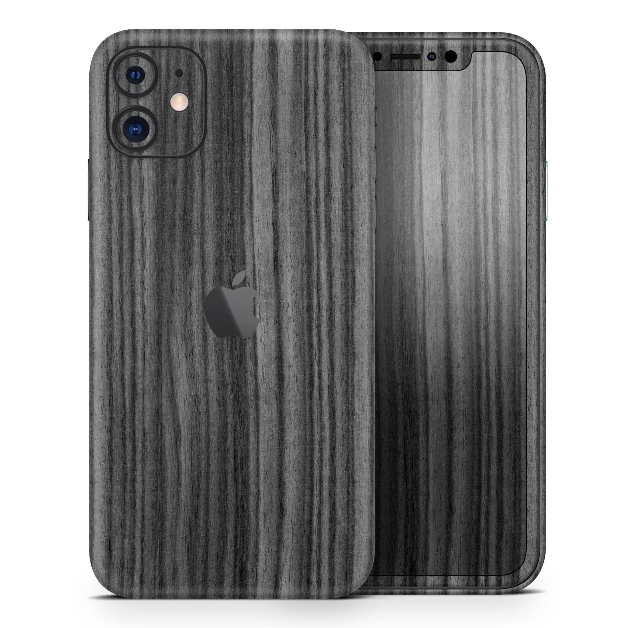 image-Dark Ebony Woodgrain - Skin-Kit compatible with the Apple iPhone 13,