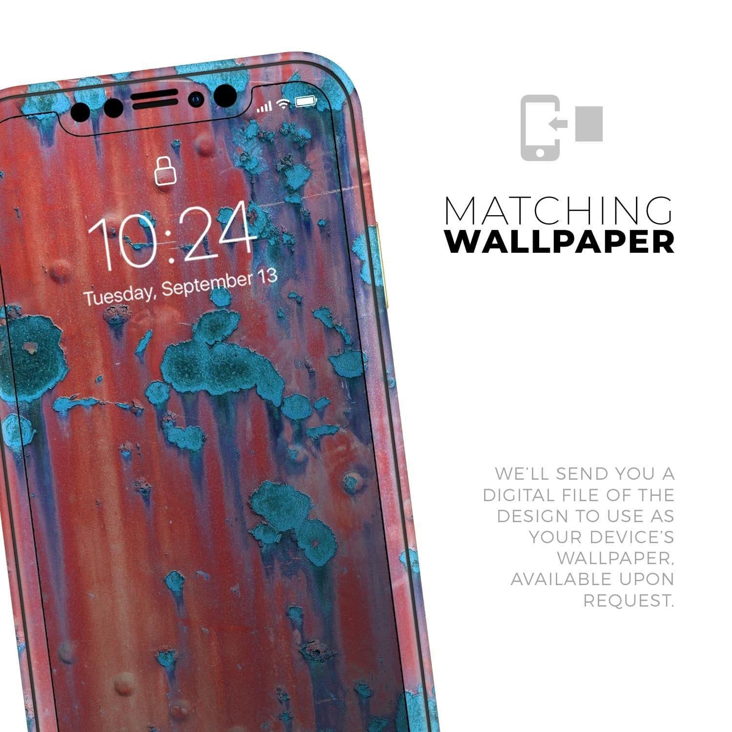 image-Hot Coral Metal with Turquoise Rust - Skin-Kit compatible with the