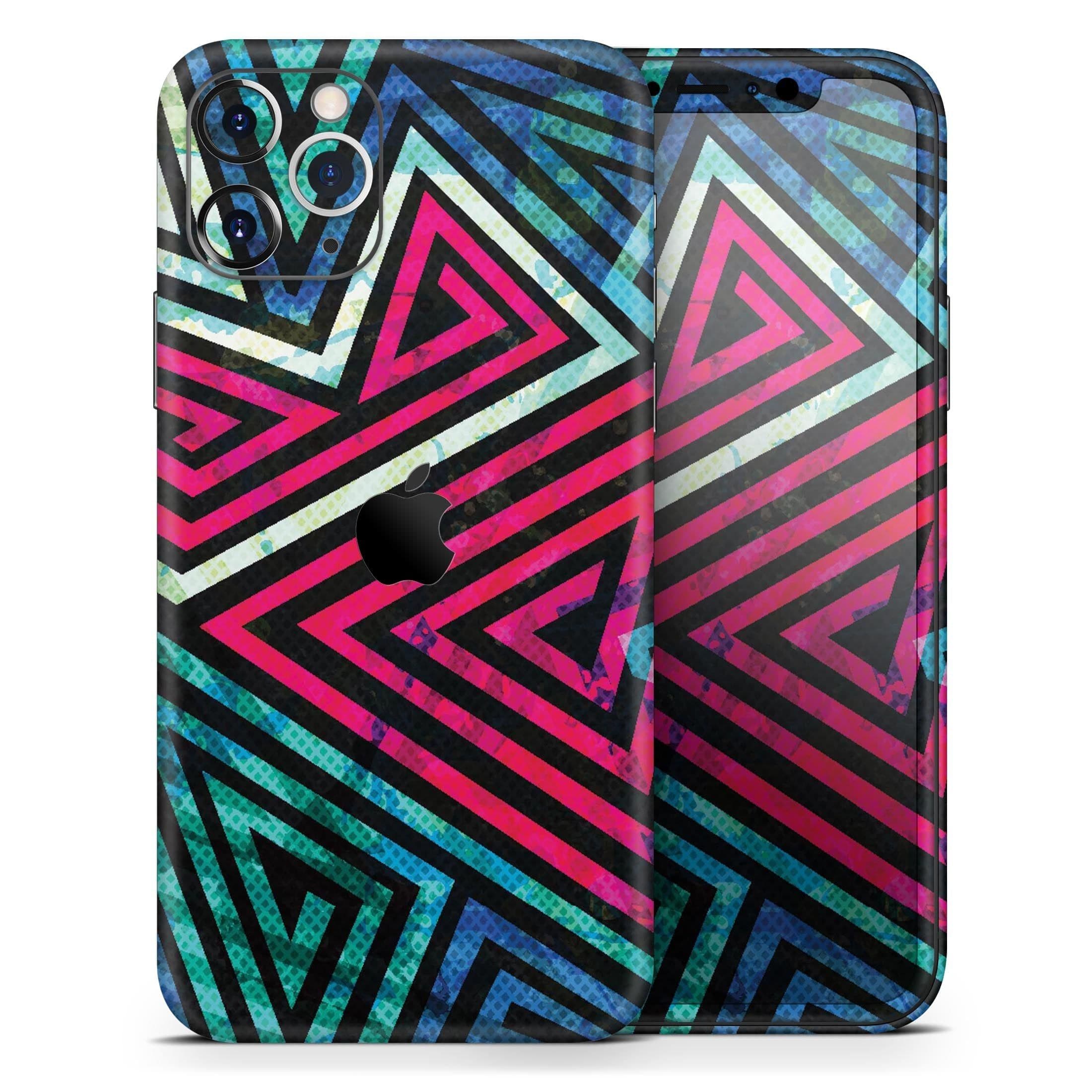 image-Grungy Neon Triangular Zig Zag Shapes - Skin-Kit compatible with the
