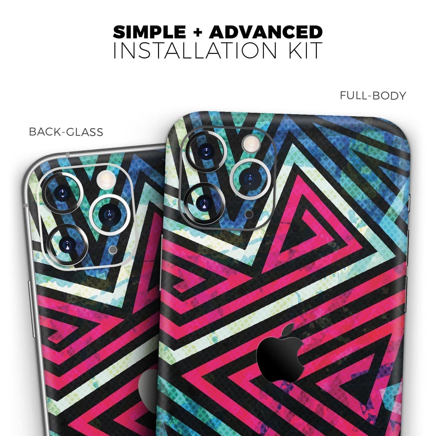 image-Grungy Neon Triangular Zig Zag Shapes - Skin-Kit compatible with the