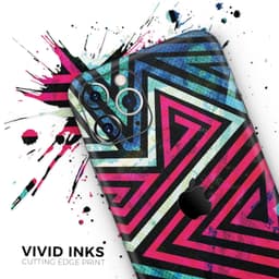 image-Grungy Neon Triangular Zig Zag Shapes - Skin-Kit compatible with the