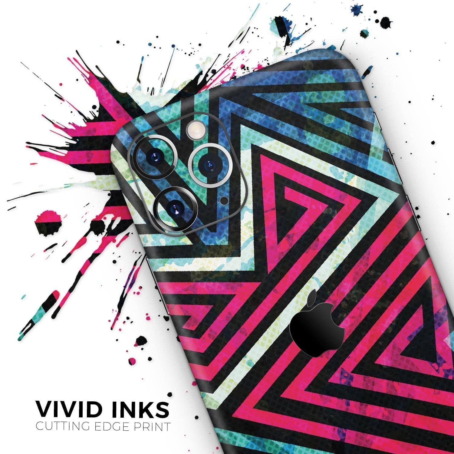 image-Grungy Neon Triangular Zig Zag Shapes - Skin-Kit compatible with the