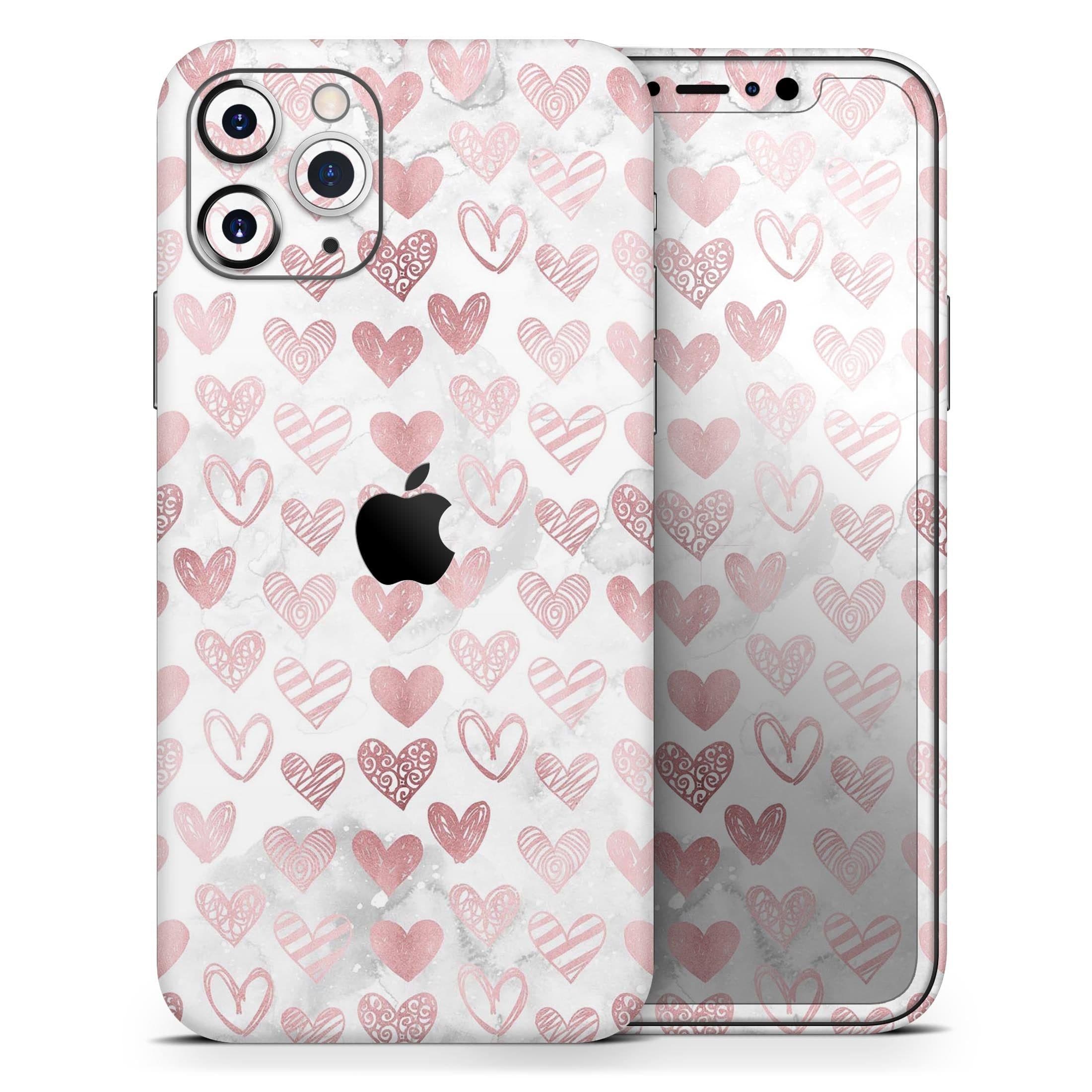image-Karamfila Marble & Rose Gold Hearts v3 - Skin-Kit compatible with the