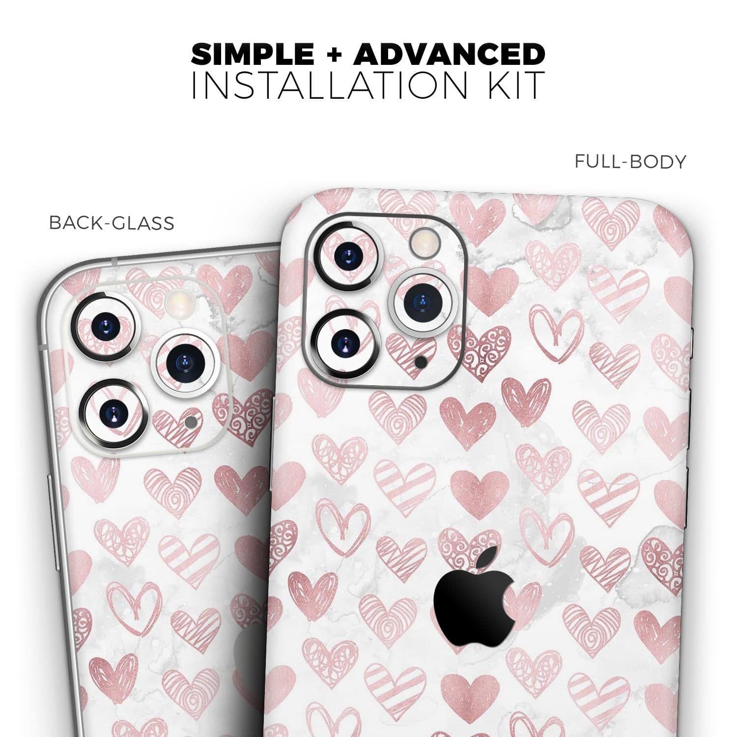 image-Karamfila Marble & Rose Gold Hearts v3 - Skin-Kit compatible with the