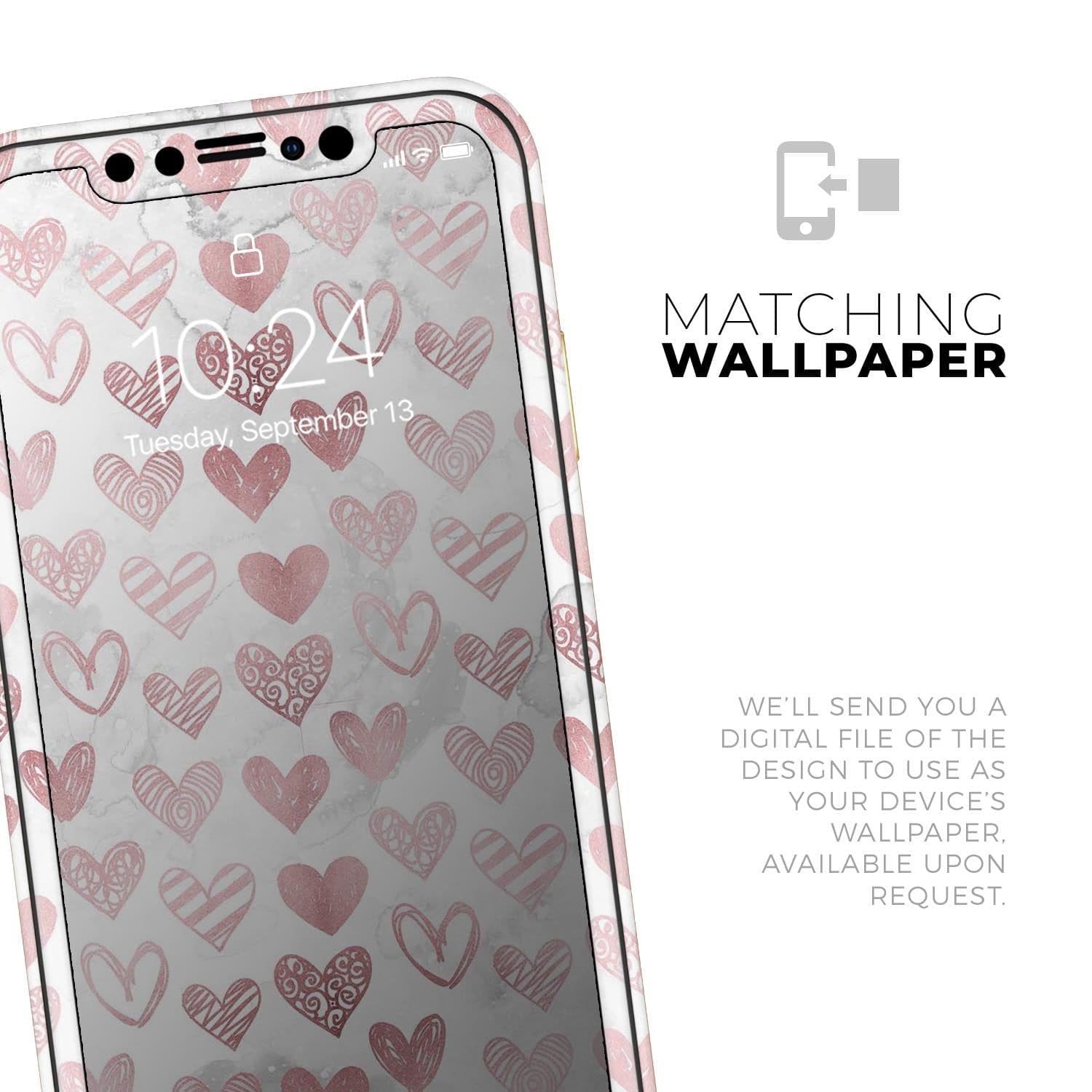 image-Karamfila Marble & Rose Gold Hearts v3 - Skin-Kit compatible with the