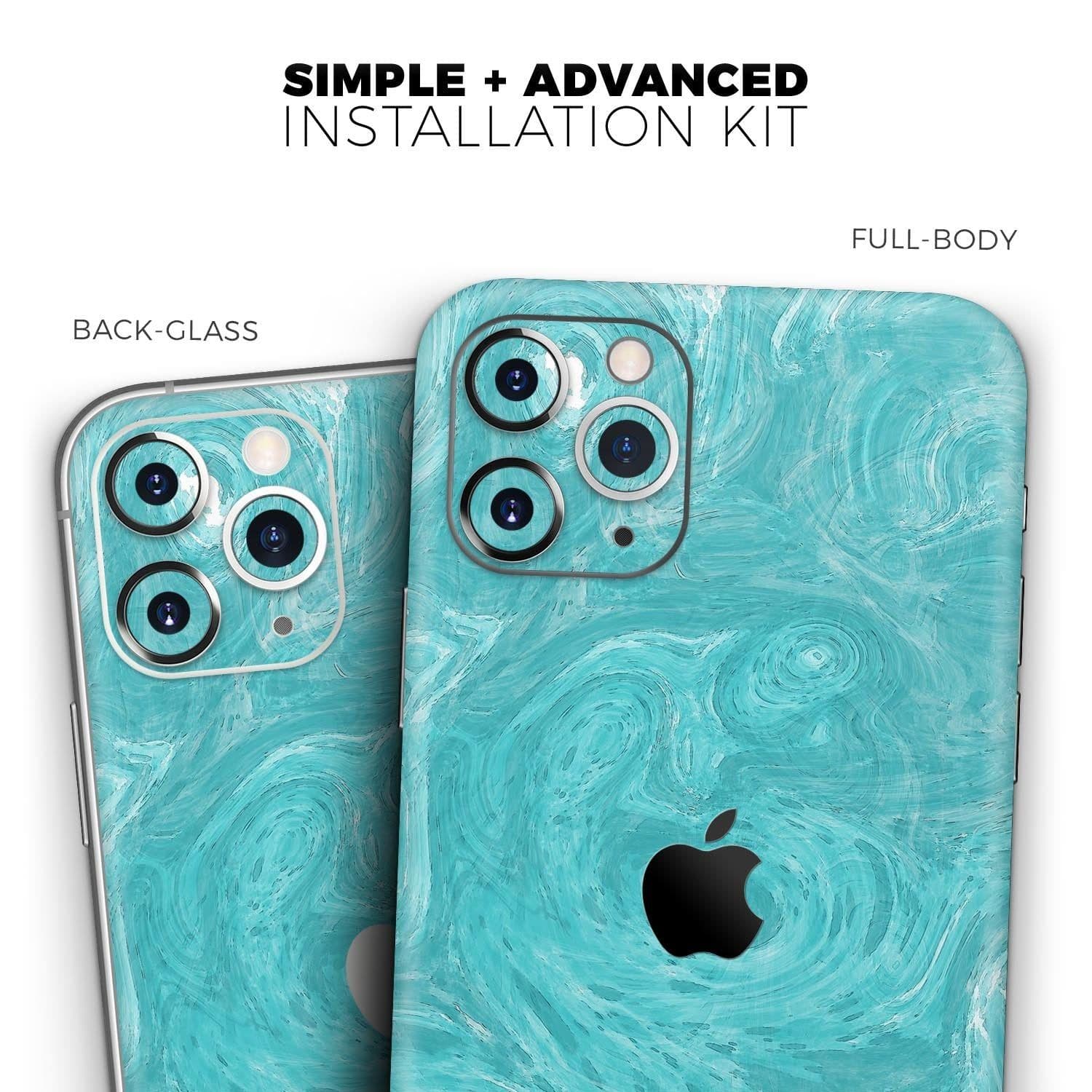 image-Marble Surface V1 Teal // Skin-Kit compatible with the Apple iPhone