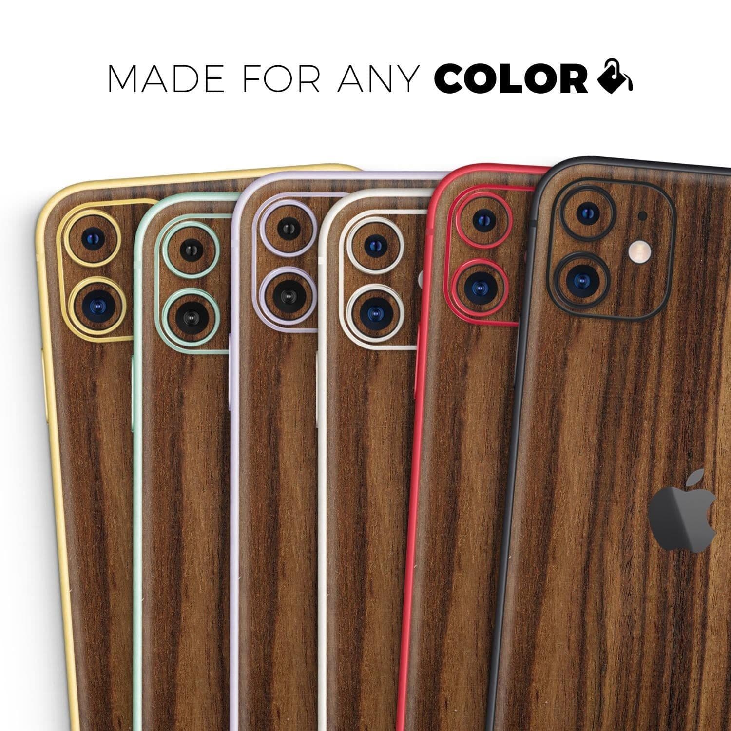 image-Bright Ebony Woodgrain - Skin-Kit compatible with the Apple iPhone 13,
