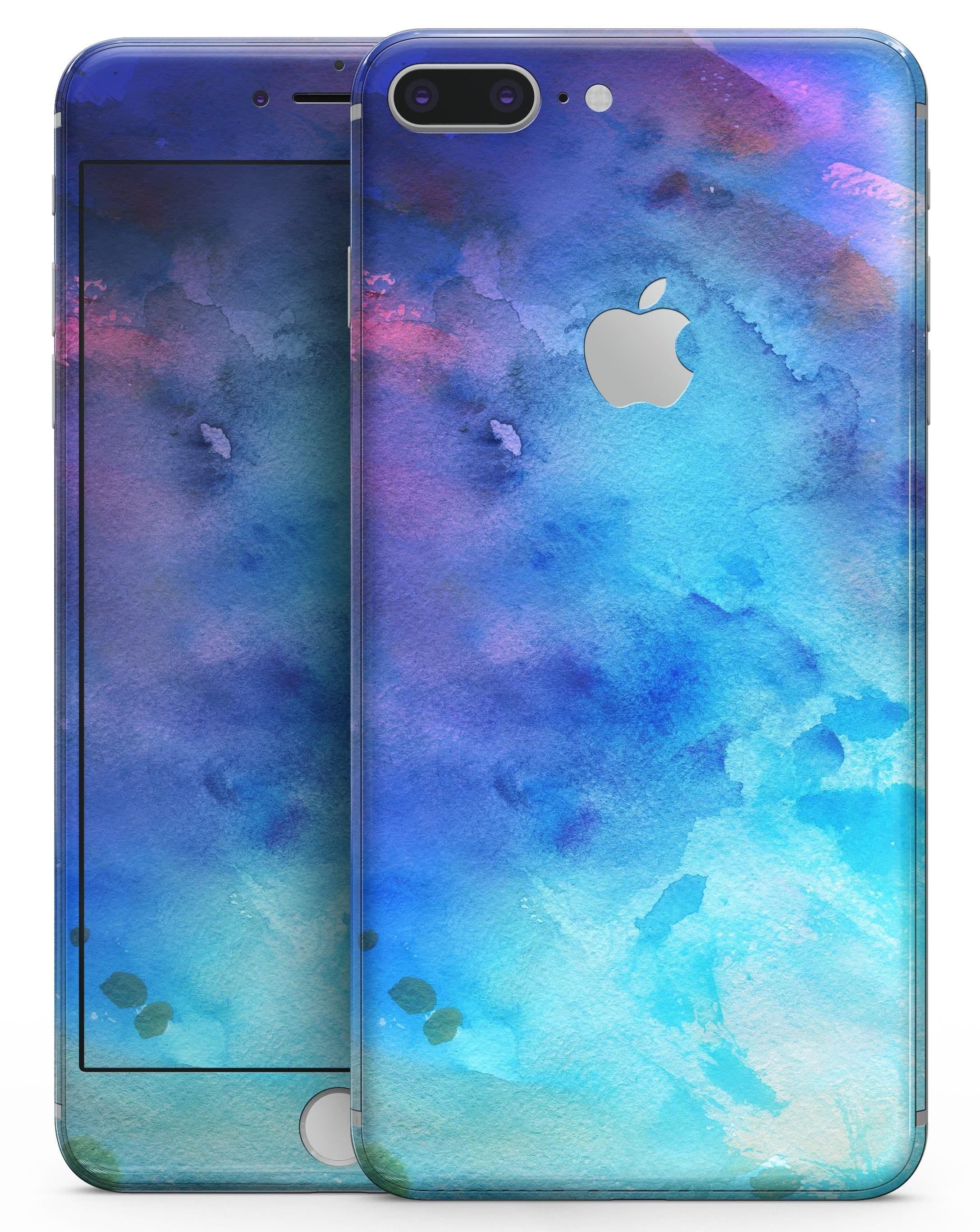 image-Blue 34222 Absorbed Watercolor Texture - Skin-kit for the iPhone 8 or