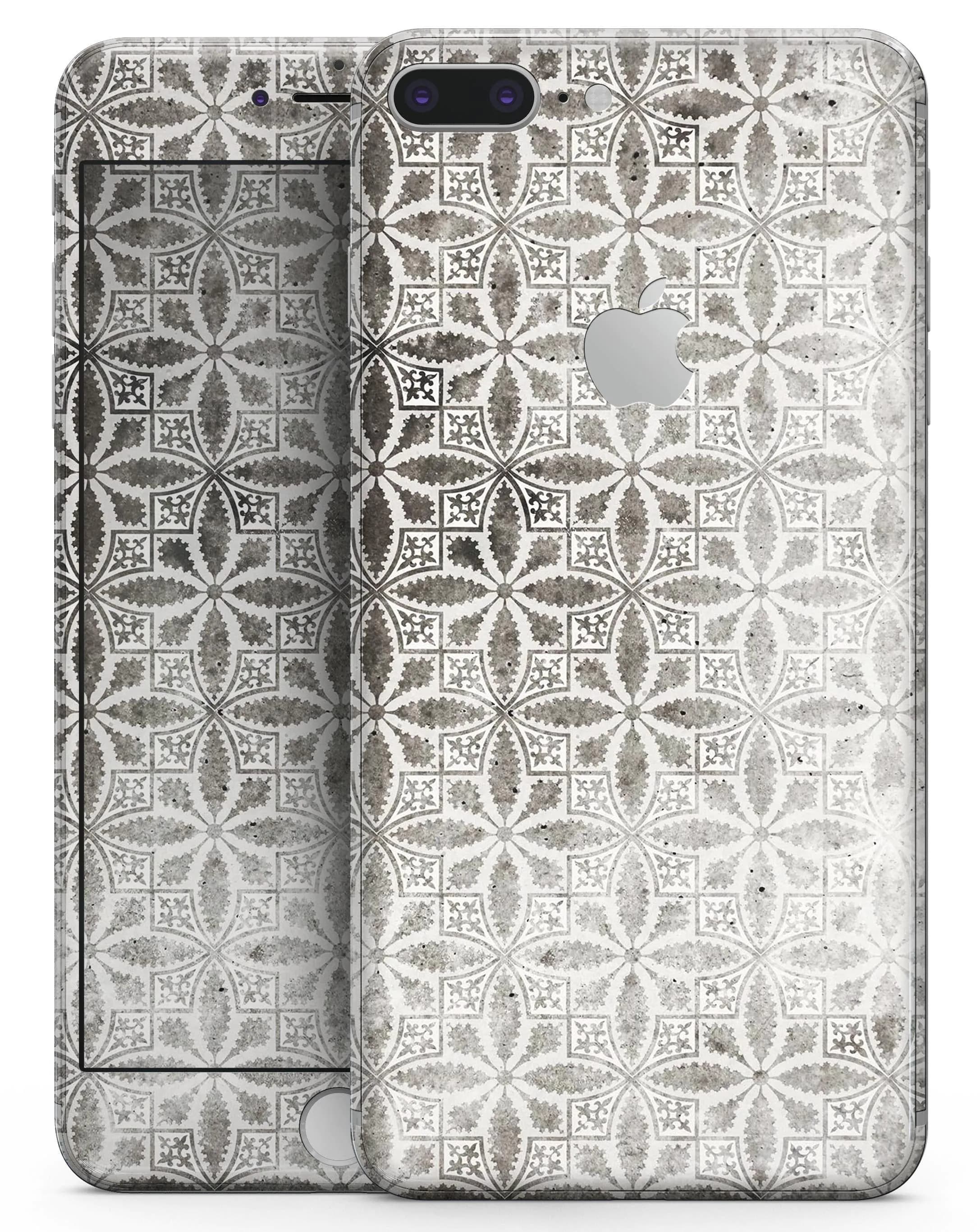 image-Black and Gray Floral Cross Pattern - Skin-kit for the iPhone 8 or 8