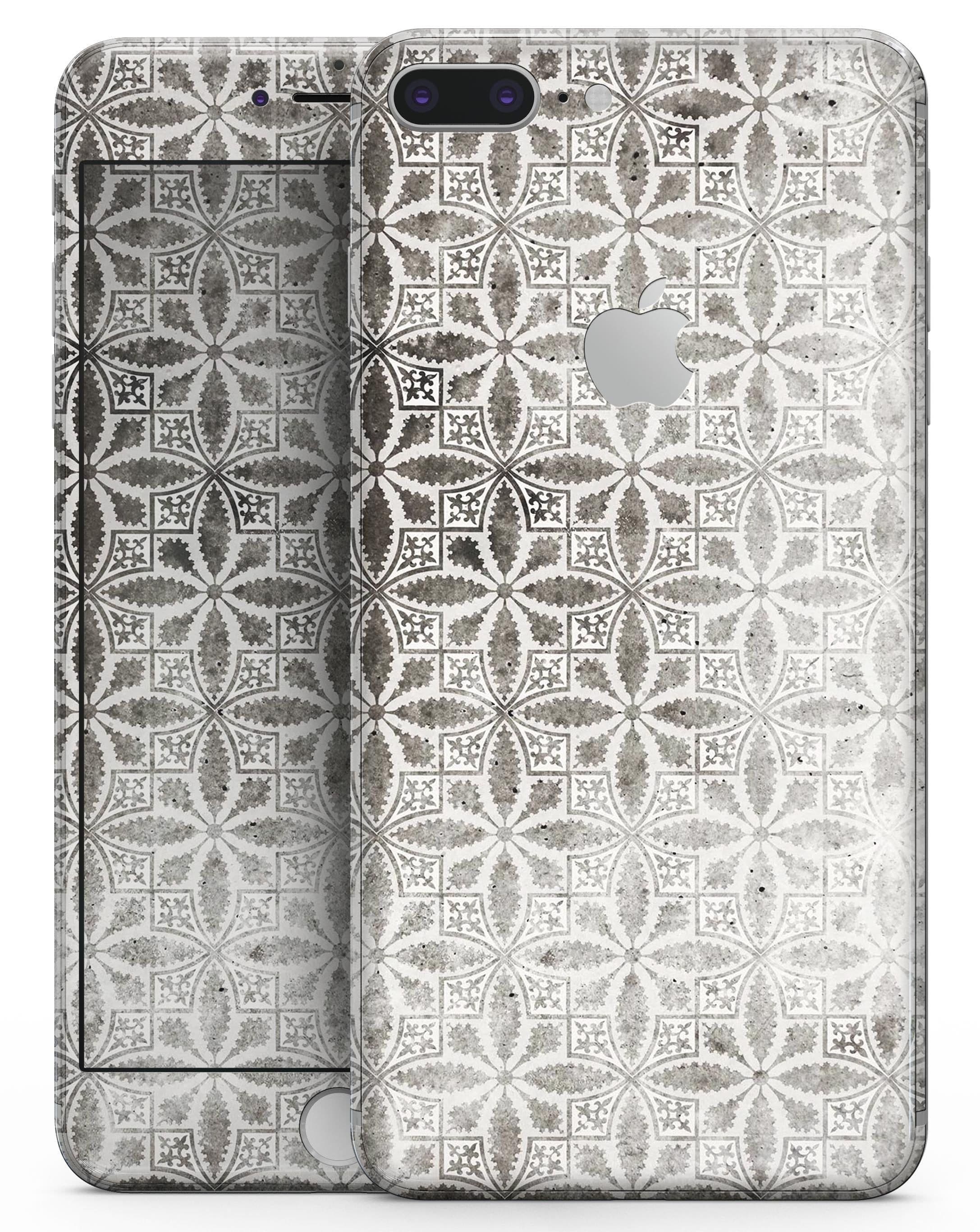 image-Black and Gray Floral Cross Pattern - Skin-kit for the iPhone 8 or 8