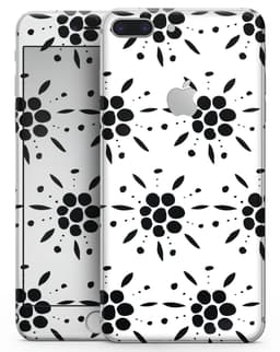 image-Black Floral Pedals with Clear Cacking - Skin-kit for the iPhone 8 or