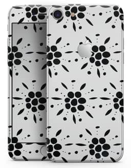 image-Black Floral Pedals with Clear Cacking - Skin-kit for the iPhone 8 or