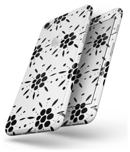 image-Black Floral Pedals with Clear Cacking - Skin-kit for the iPhone 8 or