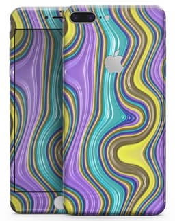 image-Bright Purple Teal and Mustard Yellow Color Waves - Skin-kit for the