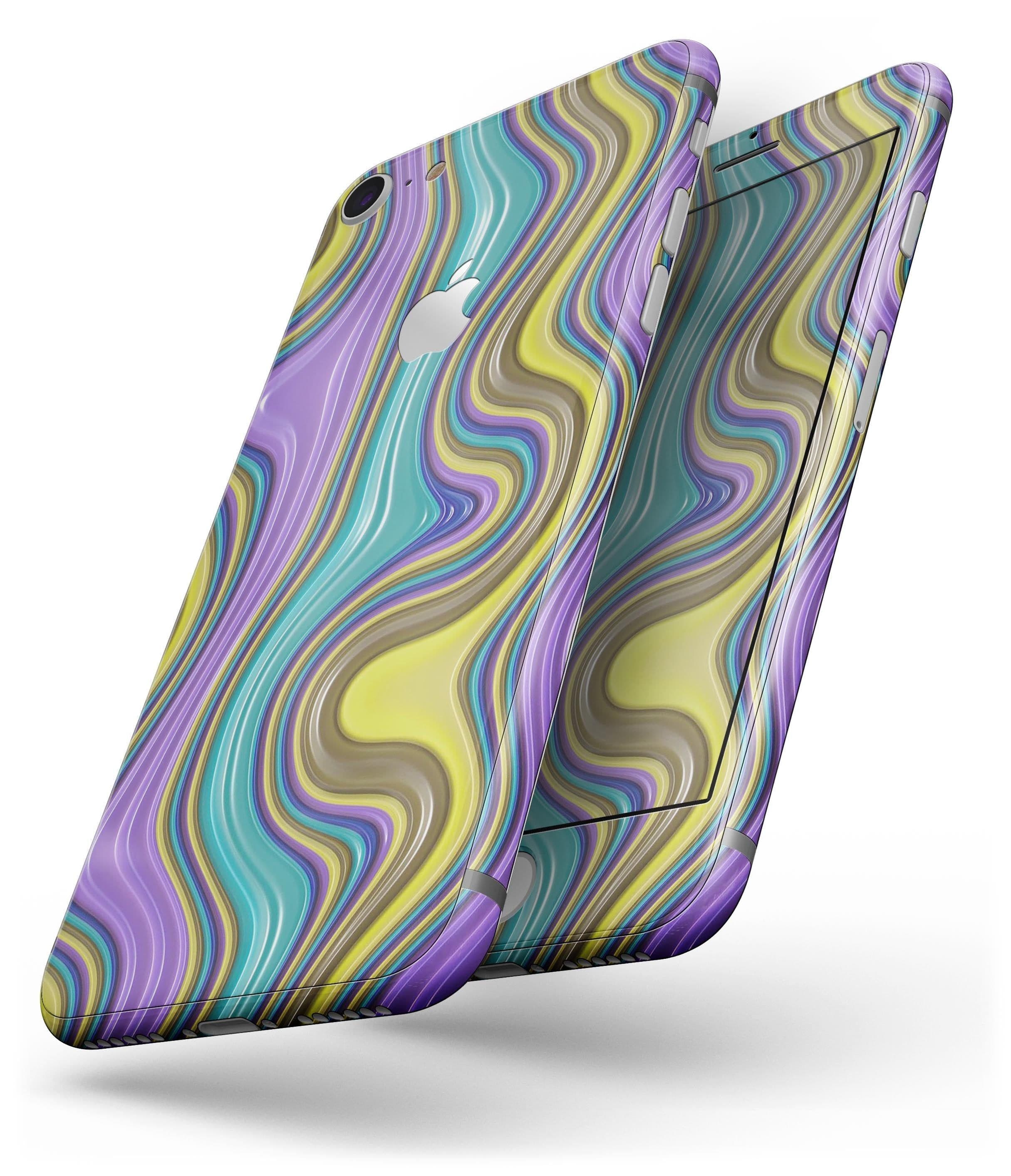 image-Bright Purple Teal and Mustard Yellow Color Waves - Skin-kit for the