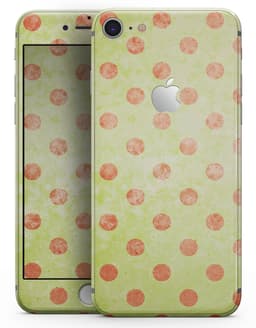 image-Coral Polka Dots Over Grunge Yellow - Skin-kit for the iPhone 8 or 8