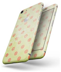 image-Coral Polka Dots Over Grunge Yellow - Skin-kit for the iPhone 8 or 8