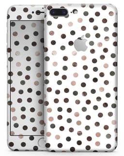 image-Brown Watercolor Dots over White - Skin-kit for the iPhone 8 or 8 Plus
