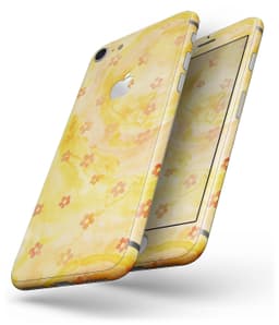 image-Cute Watercolor Flowers over Yellow - Skin-kit for the iPhone 8 or 8