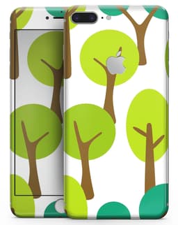 image-Bright Shades of Green Cartoon Trees - Skin-kit for the iPhone 8 or 8