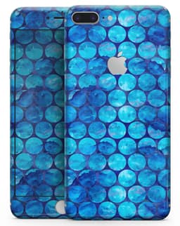 image-Blue Sorted Large Watercolor Polka Dots - Skin-kit for the iPhone 8 or