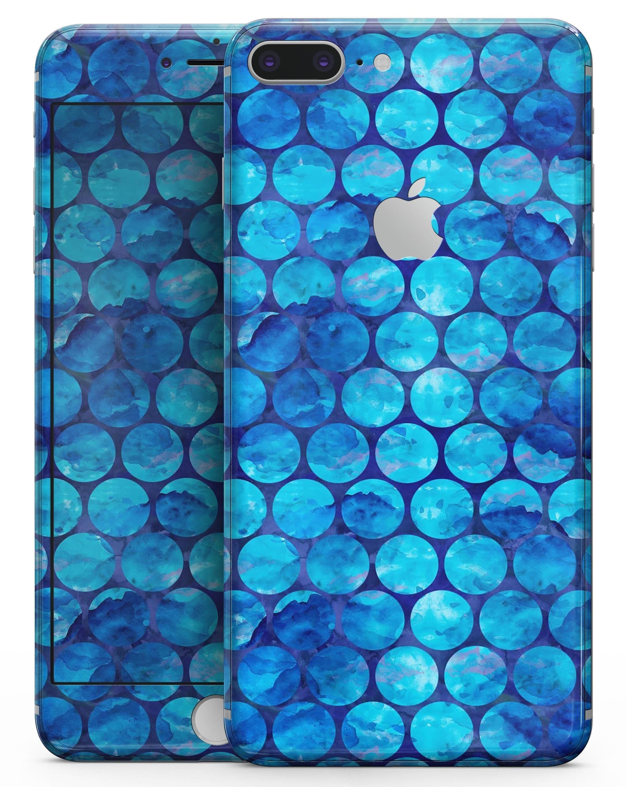 image-Blue Sorted Large Watercolor Polka Dots - Skin-kit for the iPhone 8 or
