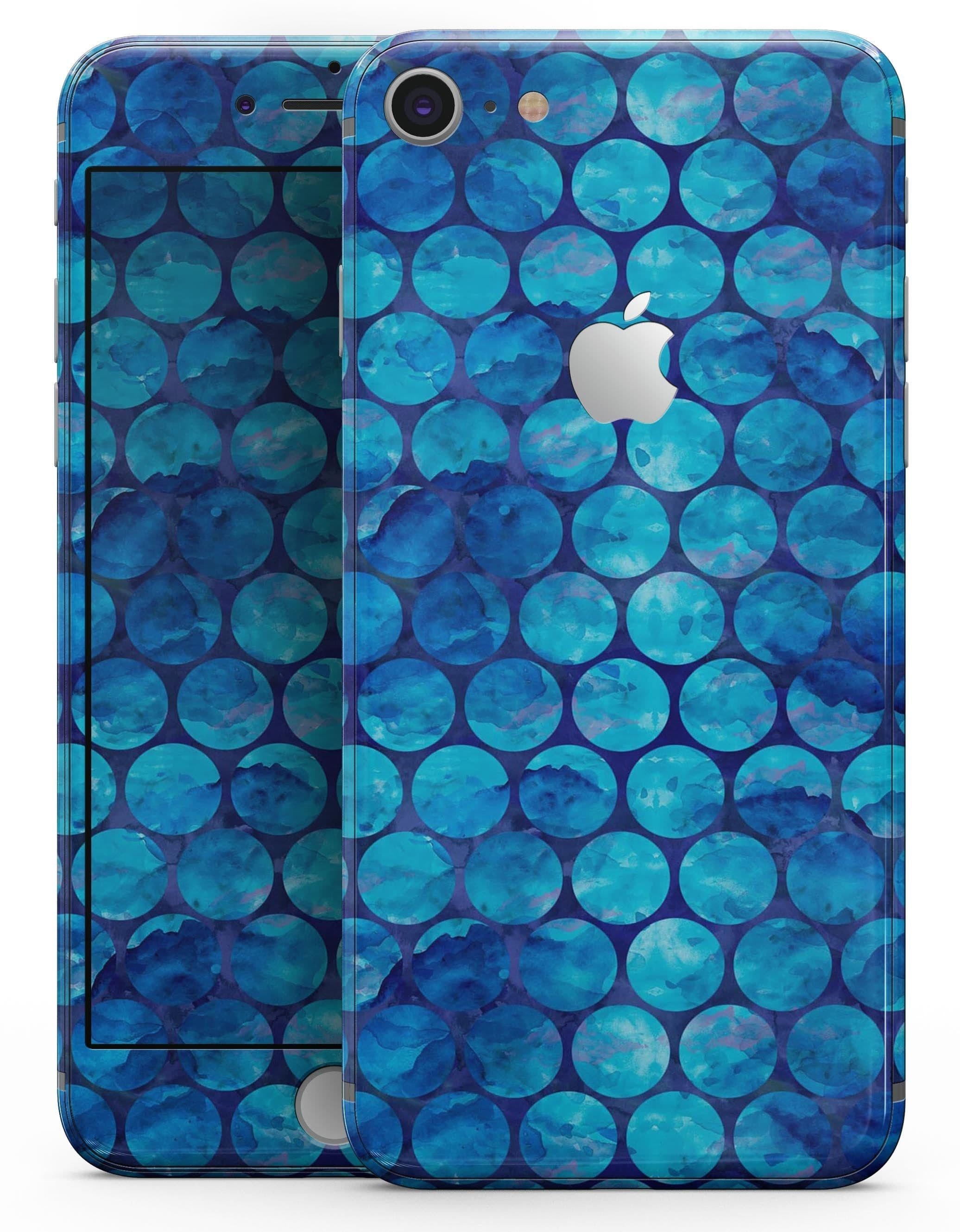image-Blue Sorted Large Watercolor Polka Dots - Skin-kit for the iPhone 8 or