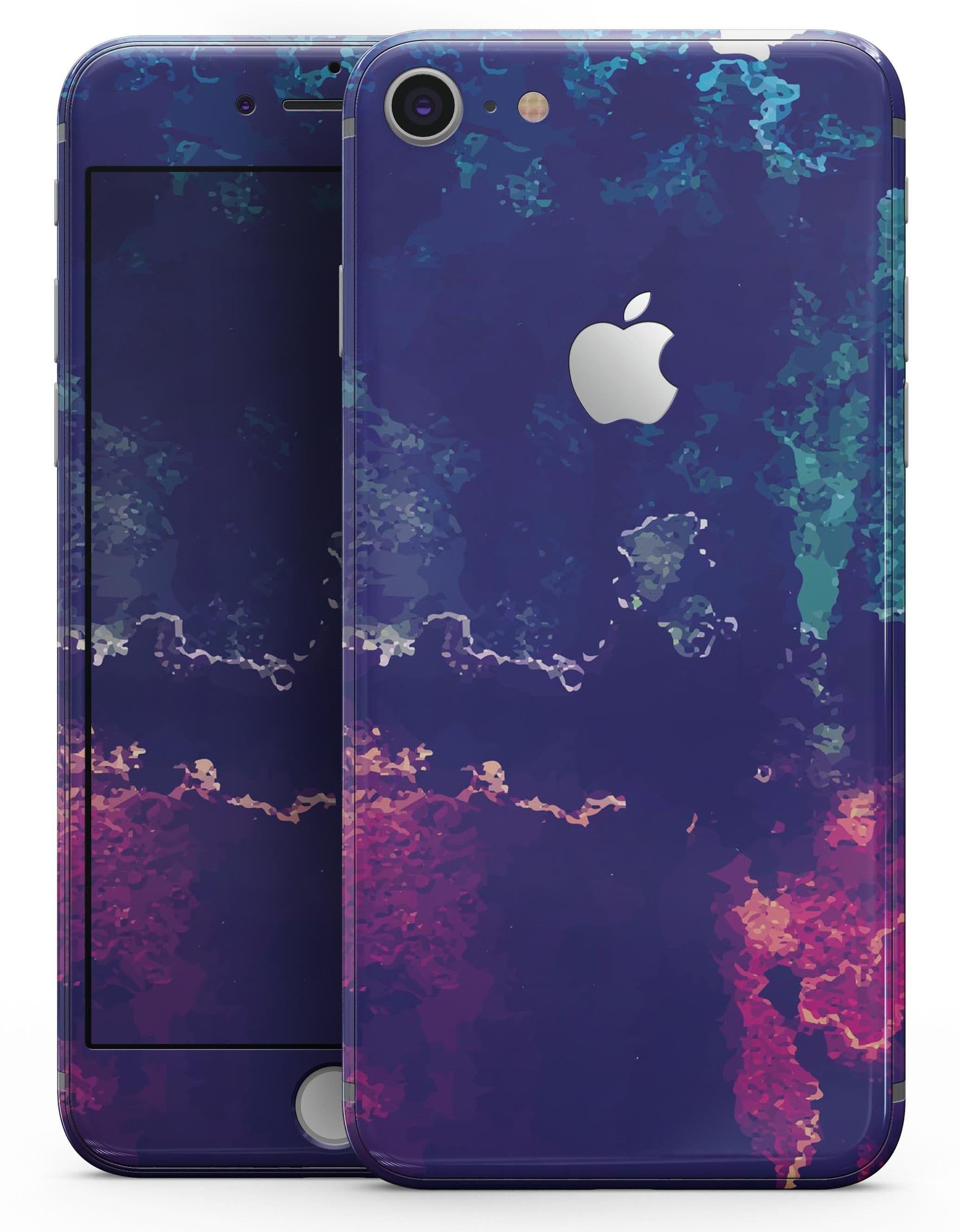 image-Blue & Purple Grunge - Skin-kit for the iPhone 8 or 8 Plus