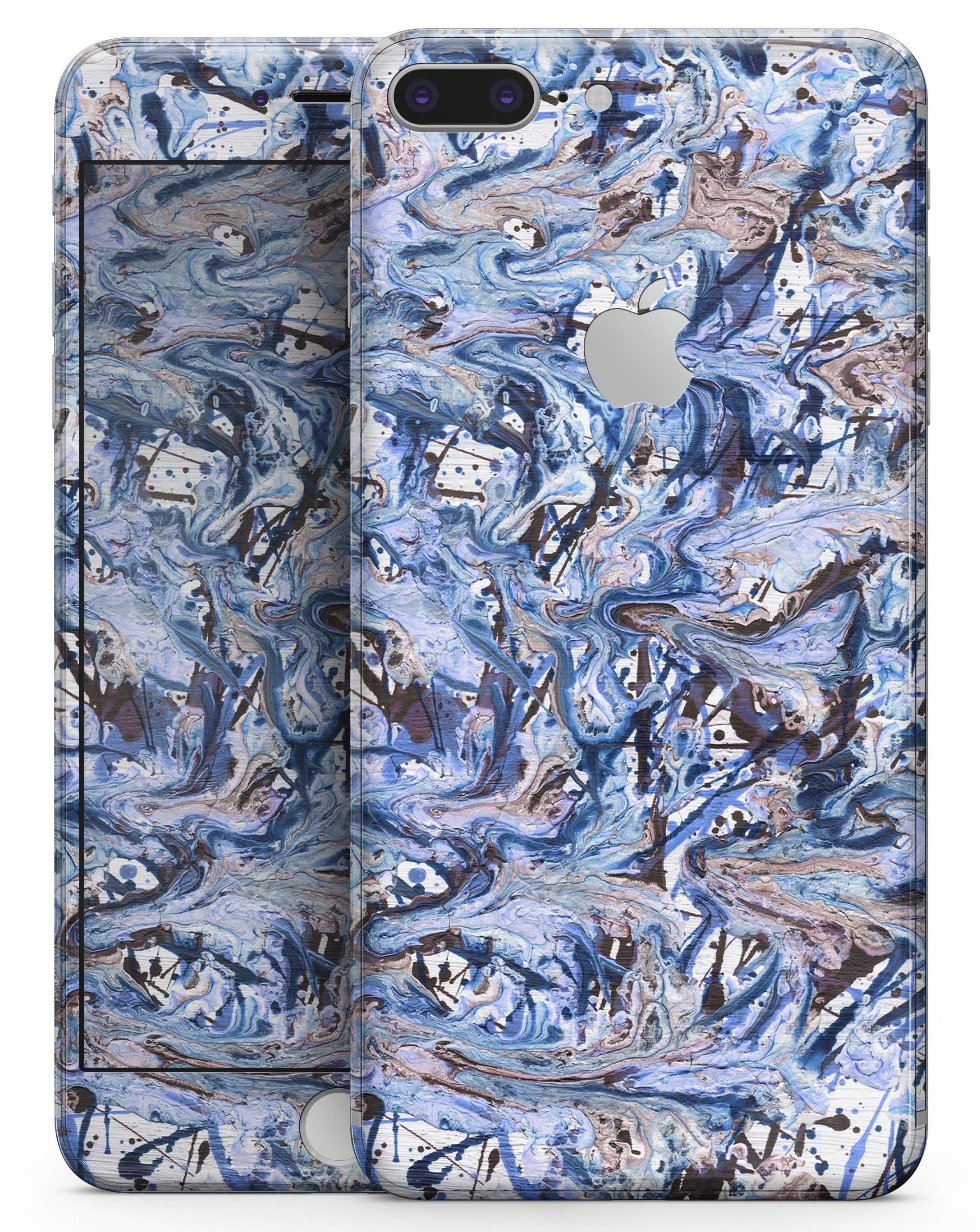 image-Abstract Wet Paint Blues - Skin-kit for the iPhone 8 or 8 Plus
