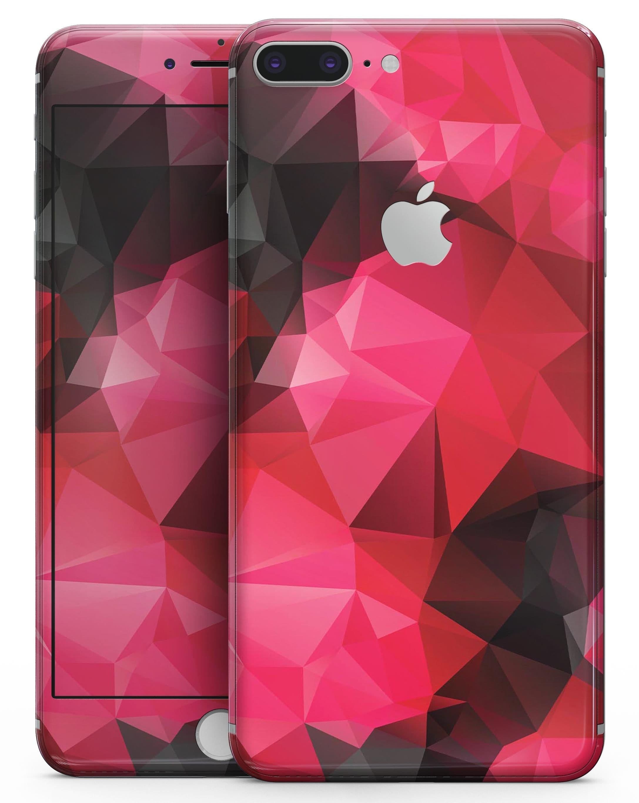 image-Bright Pink and Gray Geomtric Triangles - Skin-kit for the iPhone 8 or