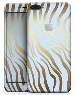 image-Gold Flaked Animal blue Zebra 2 - Skin-kit for the iPhone 8 or 8 Plus