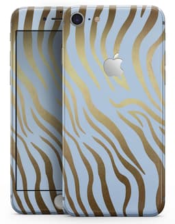 image-Gold Flaked Animal blue Zebra 2 - Skin-kit for the iPhone 8 or 8 Plus