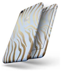 image-Gold Flaked Animal blue Zebra 2 - Skin-kit for the iPhone 8 or 8 Plus