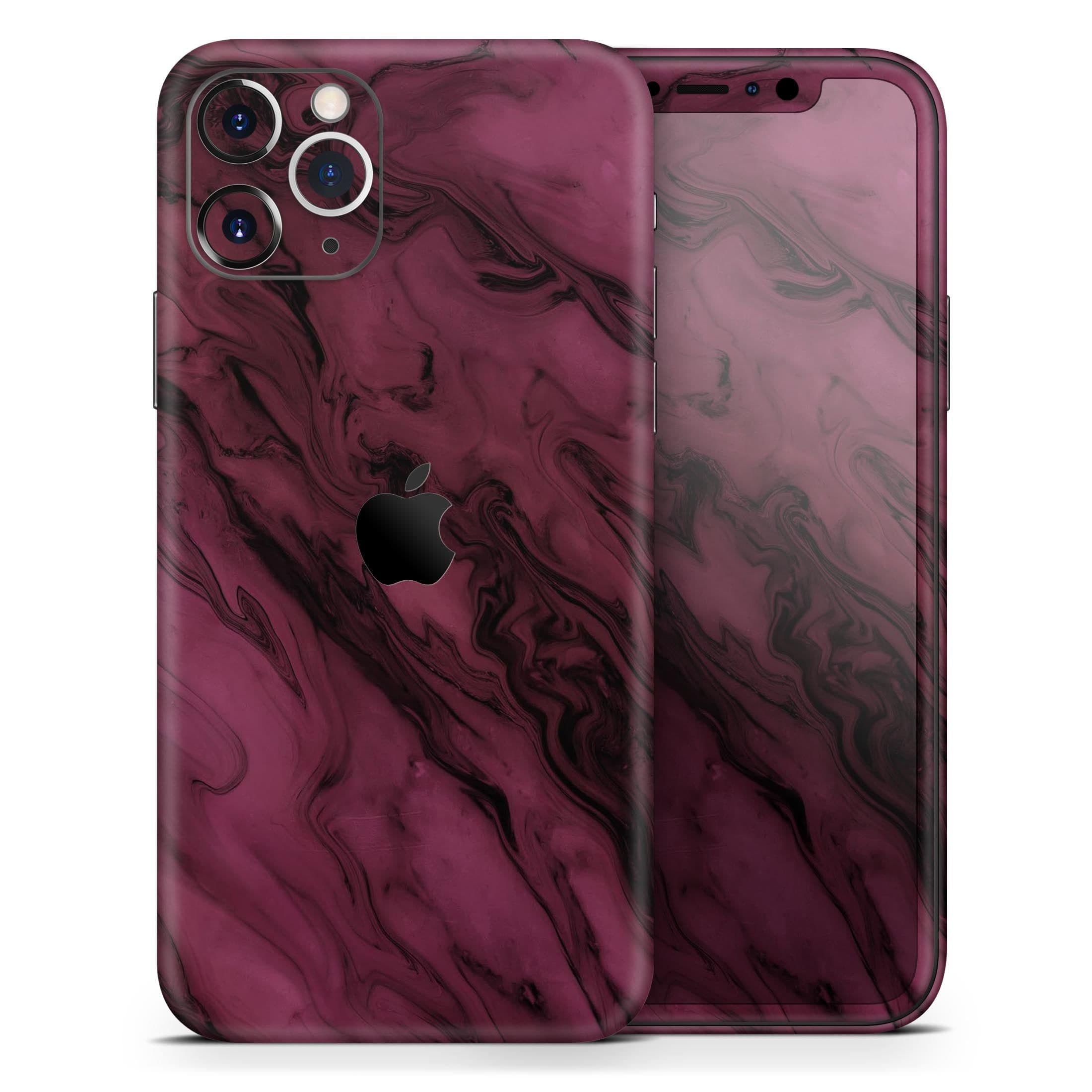 image-Black & Pink Marble Swirl V1 2 - Skin-Kit compatible with the Apple